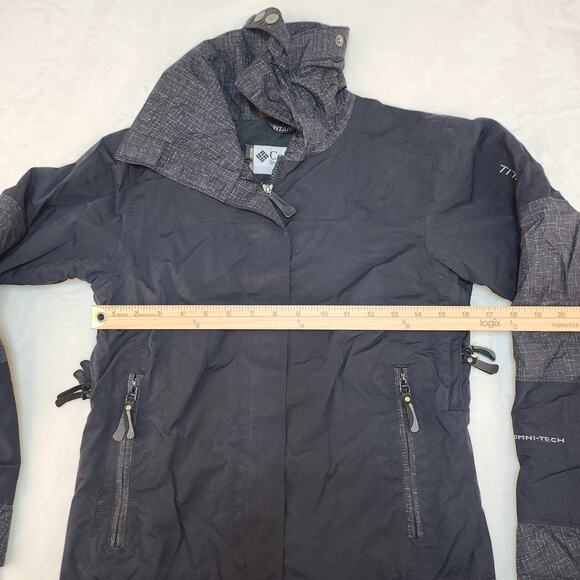 Columbia Jacket Womens XS Winter Black Gray Titanium Omni-Tech Snowboard Skiiing - Picture 10 of 14
